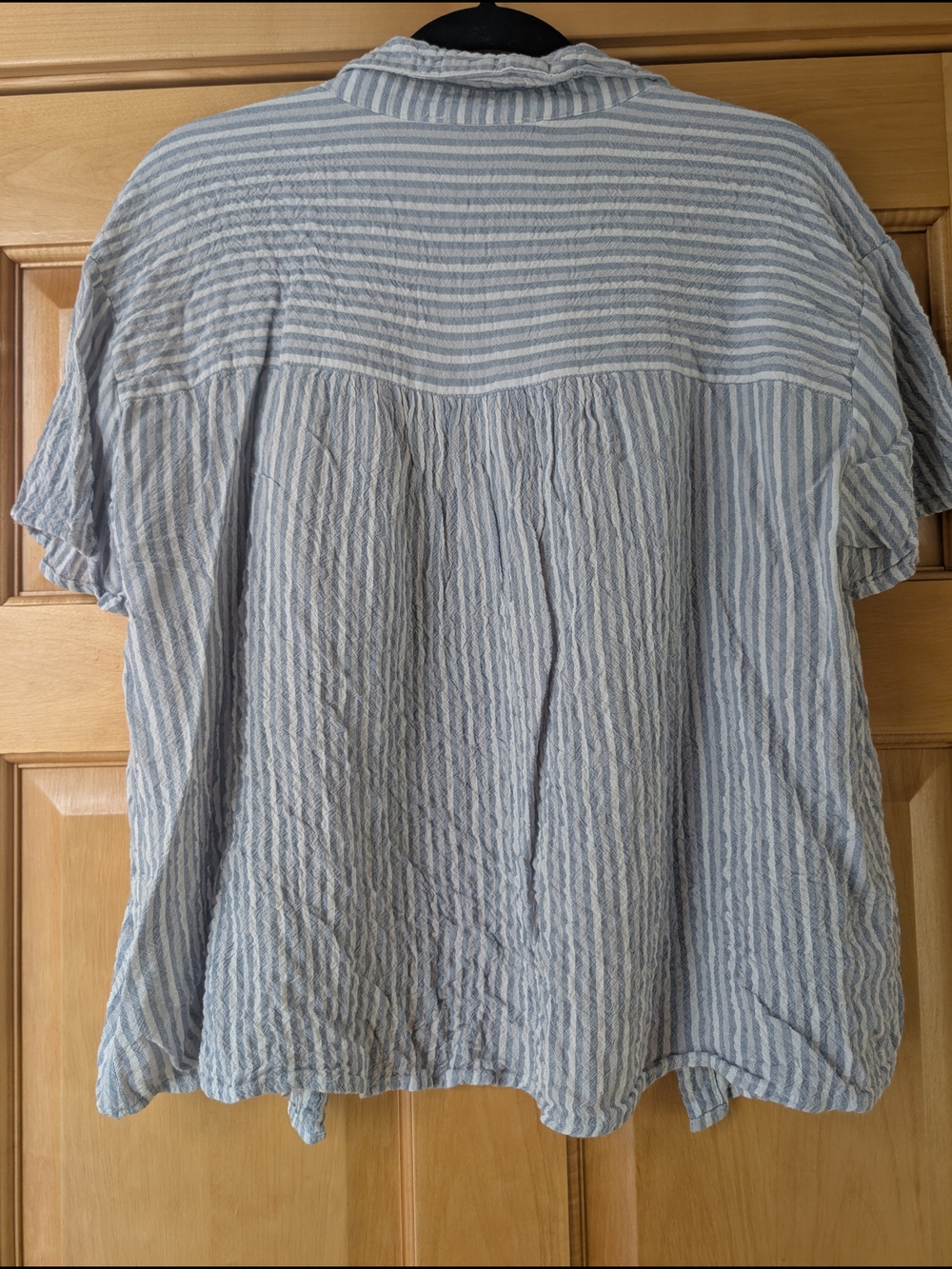 Jane and Delancey Light Blue and White Striped Button Shirt - Picture 7 of 7